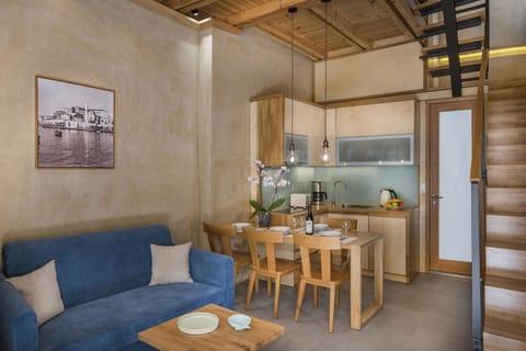 Dining area and living room