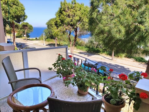 View of the sea and Rhodes city center from the front balcony.