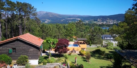 View from Rosal Lodge towards Pool, Rio Mino and Portugal.