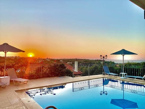 Swimming pool area of Private Villa, Asteri, Rethymno