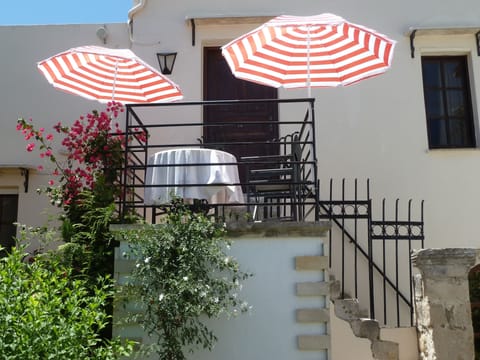 The apartment balcony. 