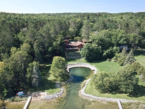 Aerial view from lake - marina