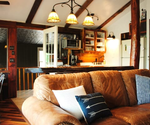 Main level living area of cabin.