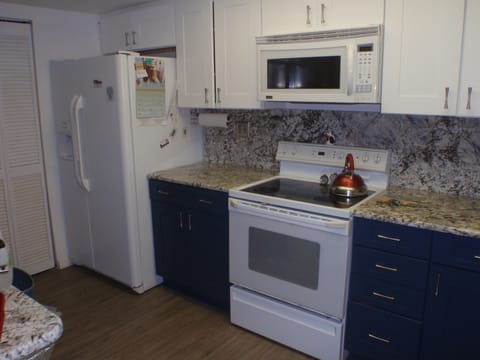 All new kitchen with granite.  Nice refrigerator with ice maker. Nice flooring