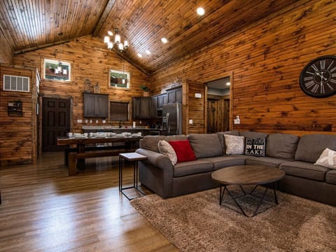 Sectional with pull out sofa sleeper.