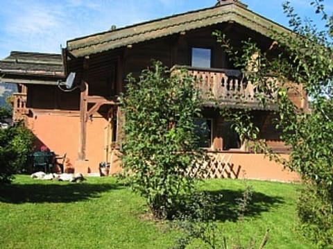 French Mountain Chalet. Patio area, with breathtaking mountain views.