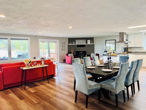 Dining area.  And living room.  Open concept