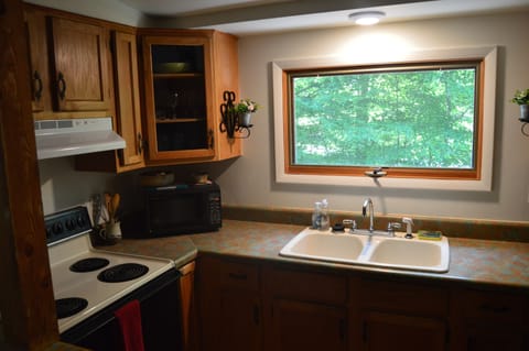 Full kitchen with electric range, fridge, dishwasher, just bring your food