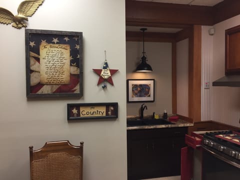 Full kitchen with basic pots, pans, utensils, dishes etc