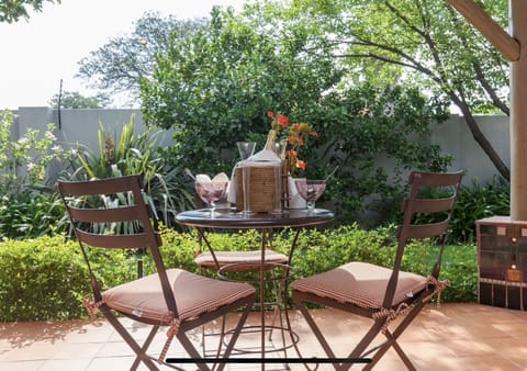 View from lounge onto patio and private garden