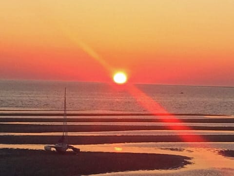sunset on the deck