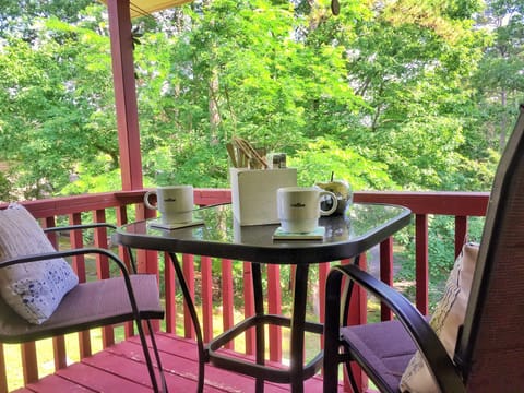 Top Deck great  for coffee and watching birds!