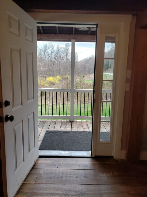 looking out the front door