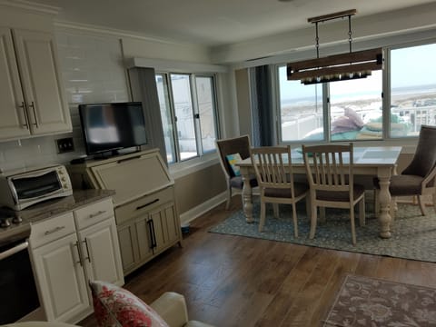 Open floor plan..kitchen, living rm, dining rm. with View of Ocean.