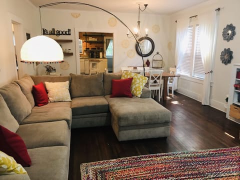 Just inside the front door...