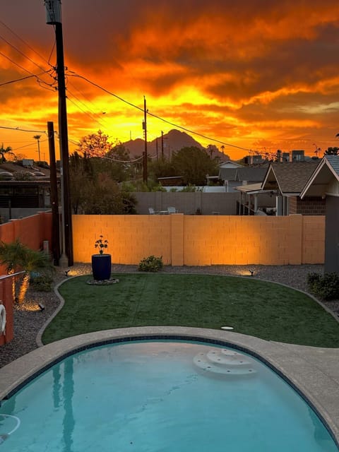 Backyard sunset with stunning Camelback Mountain views