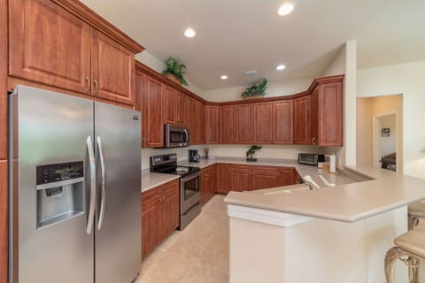 The fully-stocked and spacious kitchen has everything you'll need and more to enjoy your tropical getaway