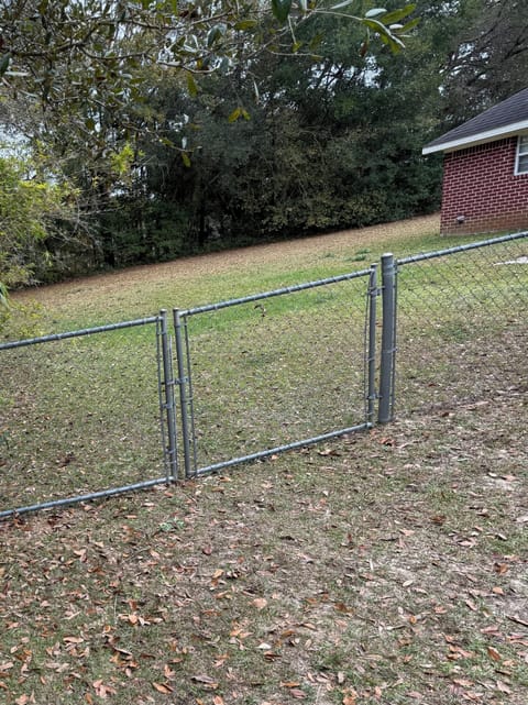Back yard view from drive way.