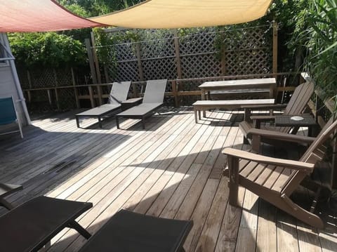 Sun and shade on the back deck