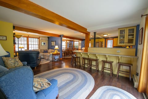 Main living space: Kitchen, dining, living room. 