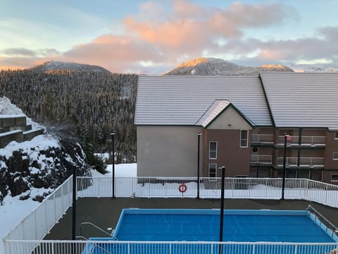 View of a sunrise from the entry way window