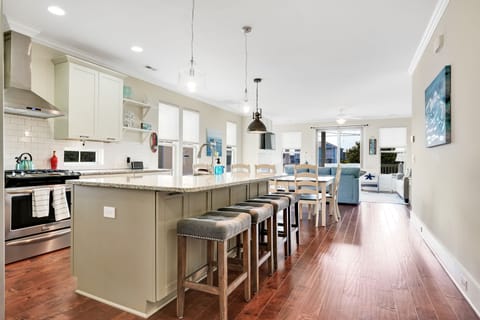 Plenty of space to gather around the island