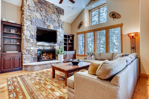 Smart TV's throughout, sound system, and gas fireplace