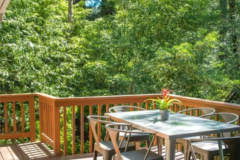 Nice big outdoor dining table - come one, come all