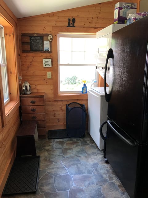 Fridge and Laundry, other side of Kitchen