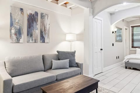View of the living space from the entry way.