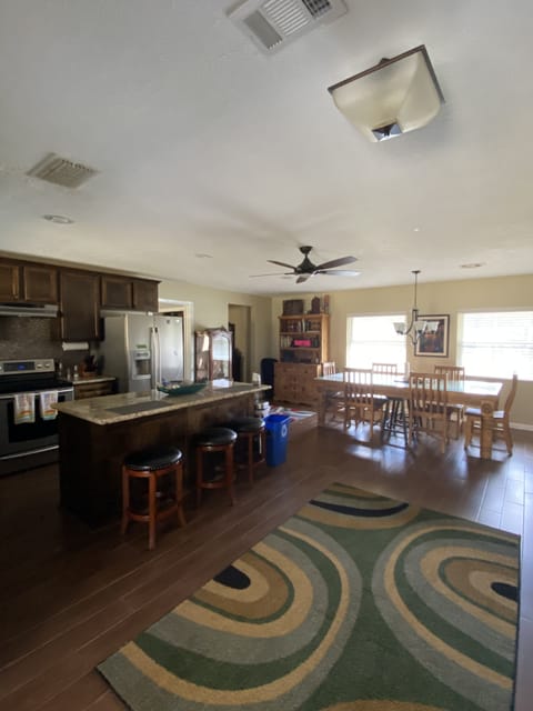 Large Kitchen with center island comes fully equipped for all your cooking needs