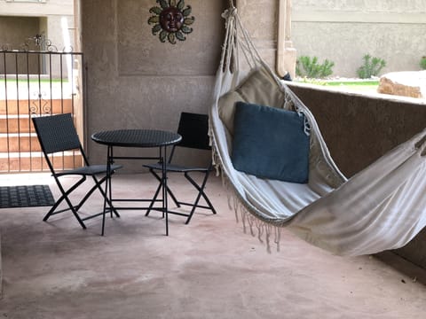Hammock on private patio
