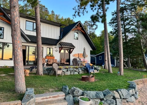 View of lakeside cabin social area.