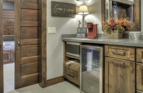 Upstairs guest beverage and snack station.