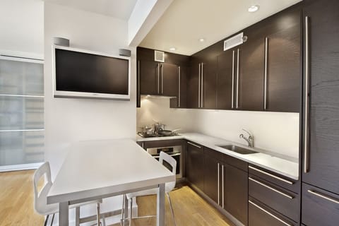 Sleek handcrafted German cabinetry with built in Sub-Zero and Miele Appliances