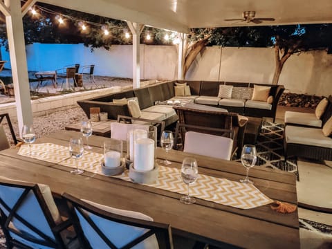Welcoming back patio, perfect for enjoying wine or spending time with fellow gue