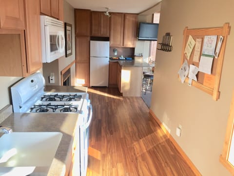 The kitchen has everything you would need for a light breakfast or full dinner!