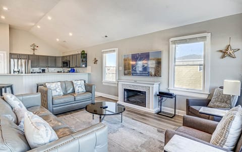 Top-Level Living Room with Deck Access