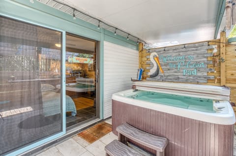 Outside the Studio showing the Jacuzzi.