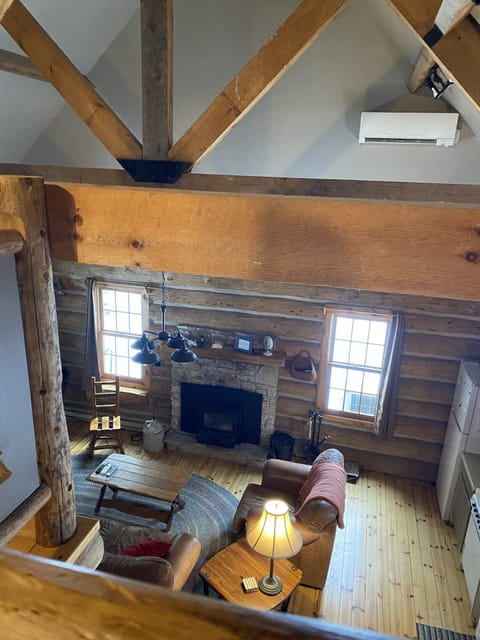 View into great room from loft area