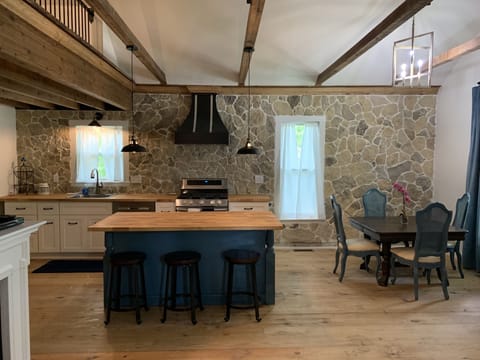 Look for fossils in the stone wall!
