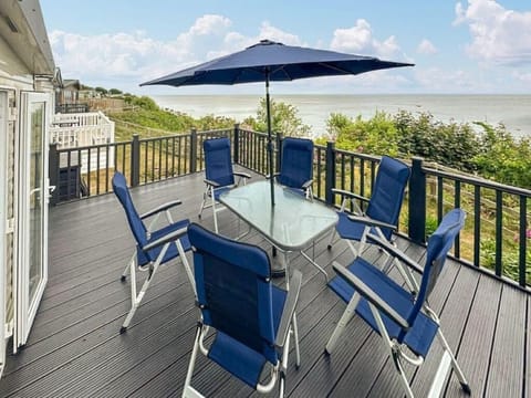 The holiday home’s decking offers panoramic views of the stunning Suffolk Coast.