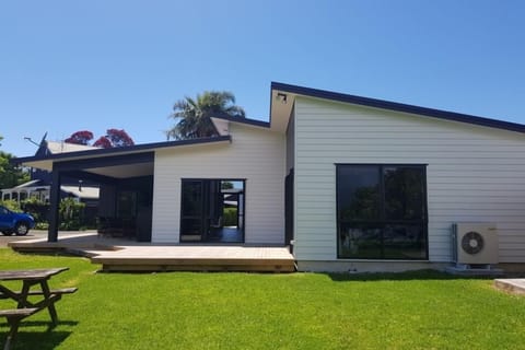 Outside view showing grass area