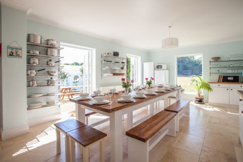 South facing kitchen with doors to garden
