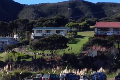 View from the beach to the bach