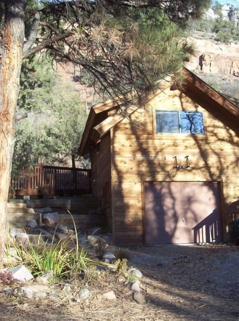 guest quarters from front and parking spot