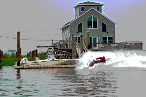 Cleaning the docks.