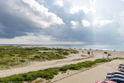 Expansive beachfront view from your living area balcony