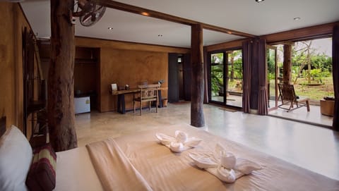 Pillar room in traditional wooden house