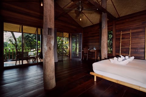 Unique stilted wooden house